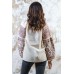 Embroidered blouse "Luxury" brown on beige